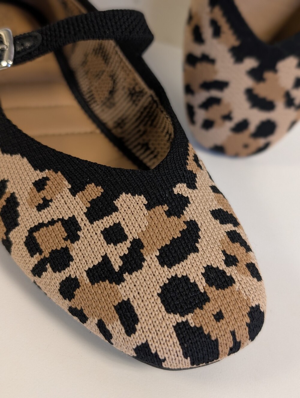 Rachel Zoe Saylor Leopard Print Knit Mary Jane Flats Size 8M - Picture 3 of 15